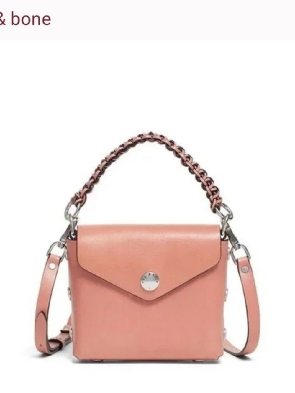 rag & bone Dusty Pink Leather Micro Atlas Crossbody Bag